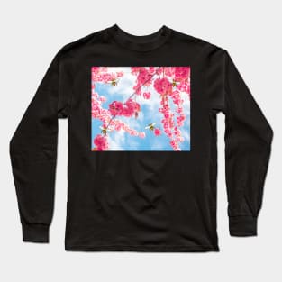 Cherry Blossoms and HoneyBees Long Sleeve T-Shirt